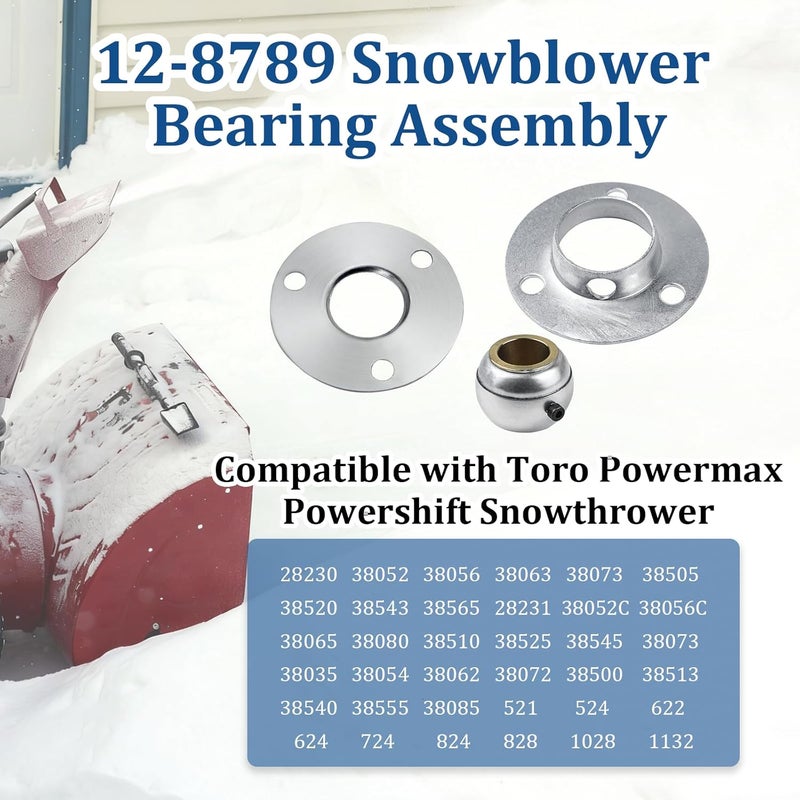 BUMLLASHOP Impeller Bearing Compatible with Toro Part 12-8789 Snowthrower Bearing Assembly Replacement for 63-3450 26-6110 26-6120 - Image 5